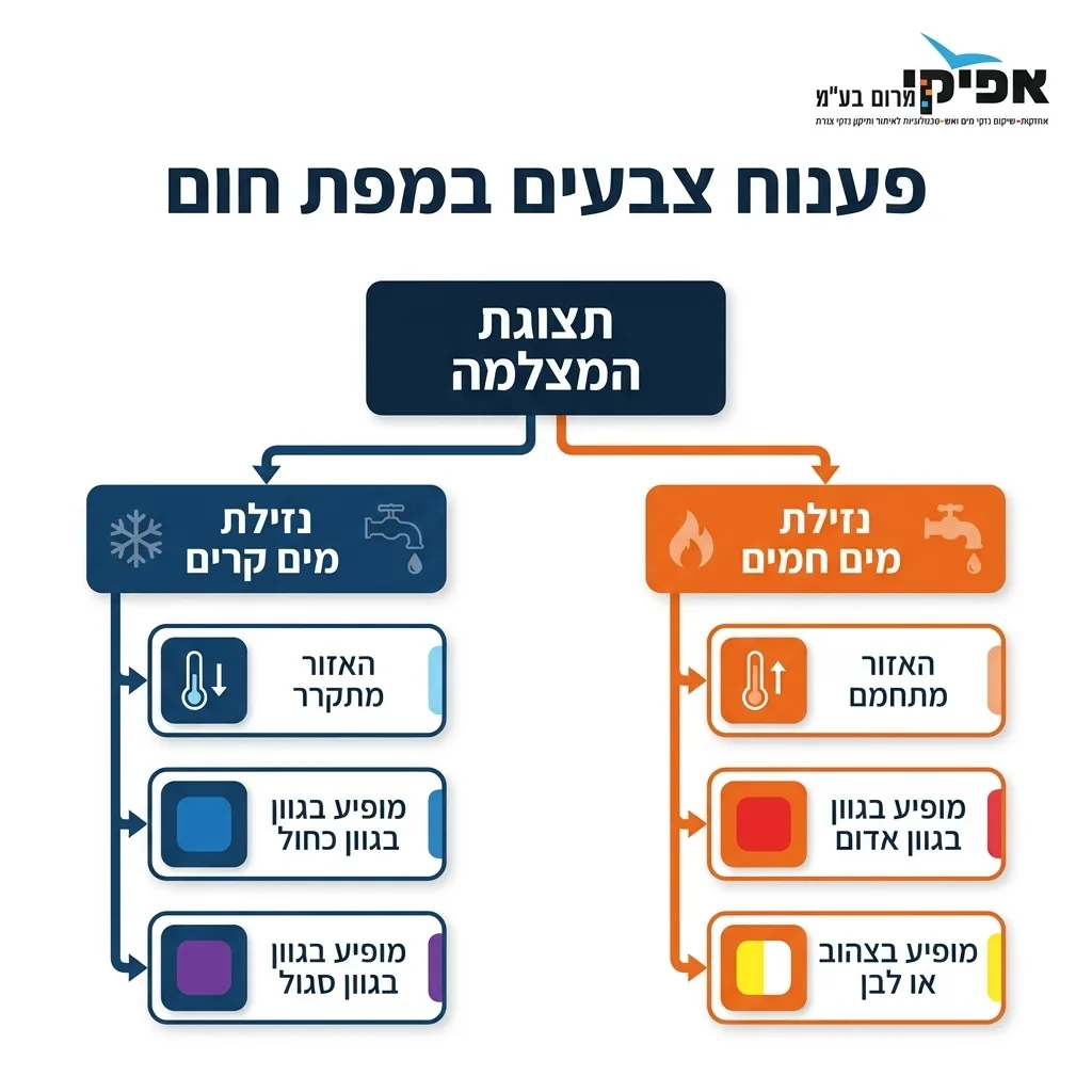 אינפוגרפיקה — פענוח צבעים במפת חום: תצוגת המצלמה